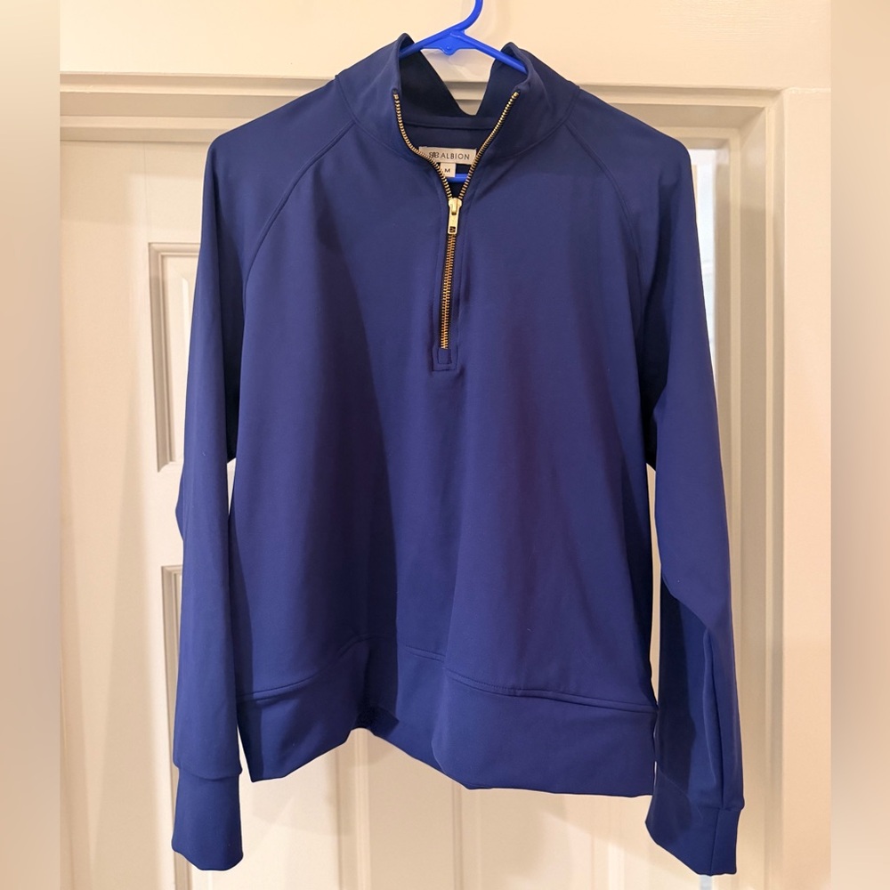 Albion The Gotta Run Women’s Navy Blue Quarter-Zip Pullover Sweater